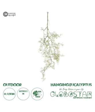 GloboStar® Artificial Garden EUCALYPTUS HANGING BRANCH 20412 Τεχνητό Διακοσμητικό Κρεμαστό Φυτό Ευκάλυπτος Υ90cm